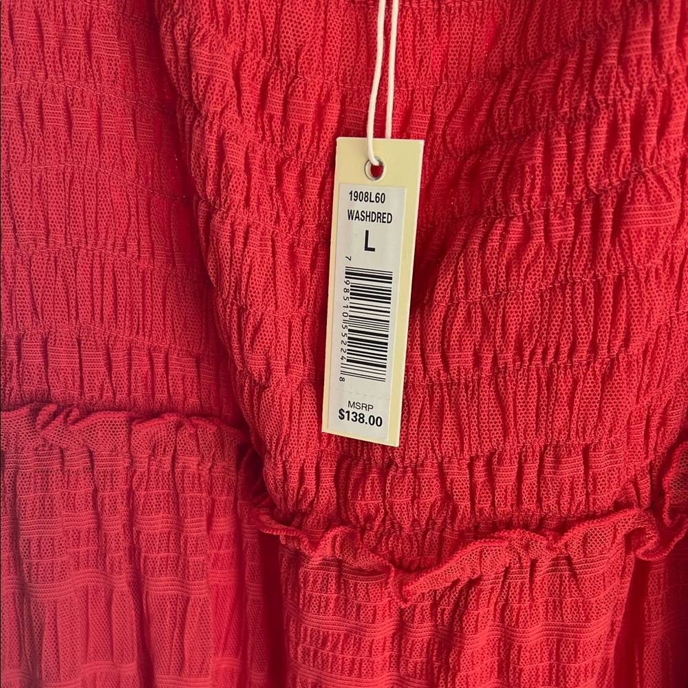 Max Studio Crimson Smocked Tiered Maxi Dress - Picture 4 of 6